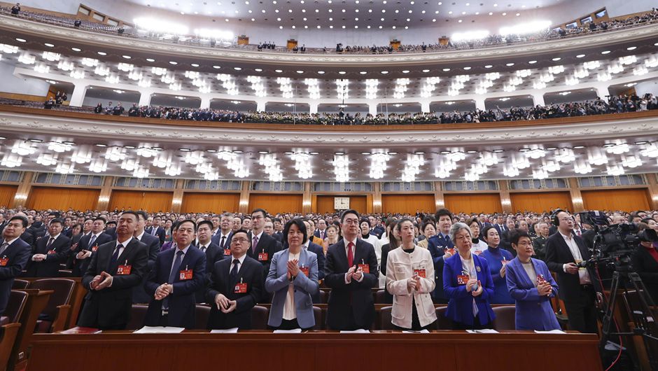 3月4日，中國人民政治協(xié)商會議第十四屆全國委員會第二次會議在北京人民大會堂開幕。新華社記者 邢廣利 攝