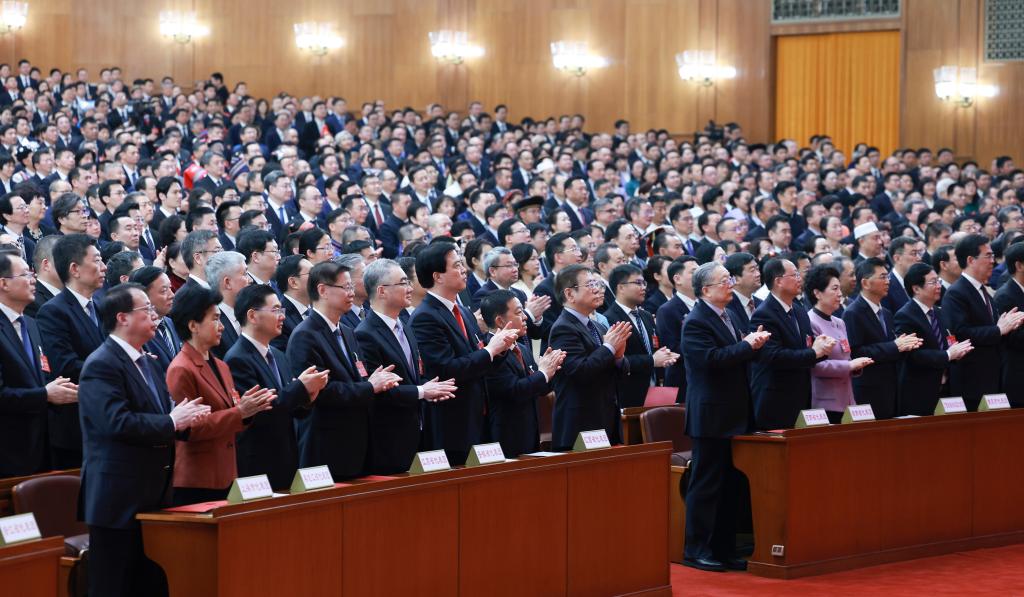 3月11日，第十四屆全國人民代表大會第二次會議在北京人民大會堂舉行閉幕會。新華社記者 王曄 攝