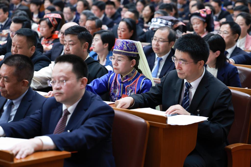 3月11日，第十四屆全國人民代表大會第二次會議在北京人民大會堂舉行閉幕會。新華社記者 王曄 攝